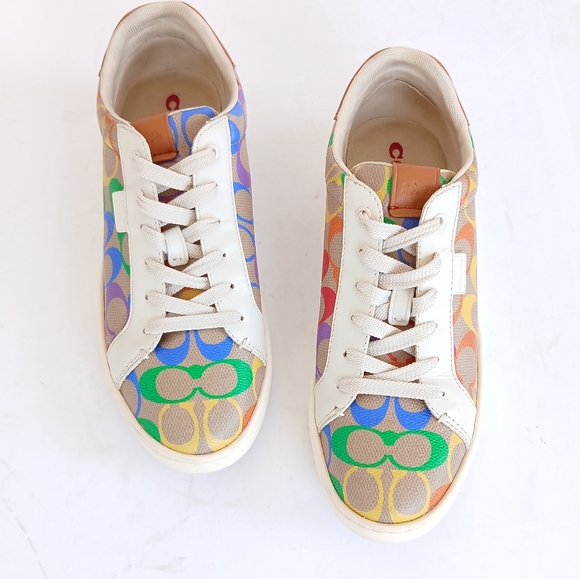 Coach Lowline Rainbow Sneakers Women's Size 8.5 - Picture 7 of 10